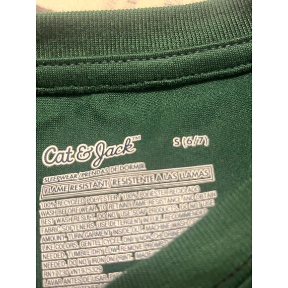 Boys' 2pc Plaid Short Sleeve  Pajama Set Cat & Jack Green Plaid Sz 4/5 6/7 - Picture 4 of 4